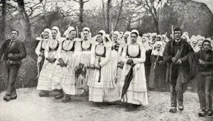 Images Dated 28th August 2018: Funeral procession, Fouesnant, Brittany, Northern France