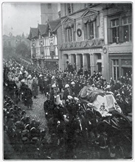 The funeral procession of Queen Victoria passing through Windsor on it's way to St