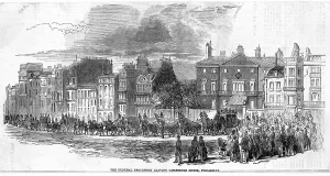 Solemn Prints: Funeral procession of Sir Robert Peel leaves Cambridge House