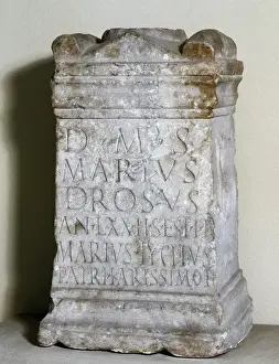 Funerary Prints: Funerary altar. Roman, late 2nd century-arly 3rd century. Ma