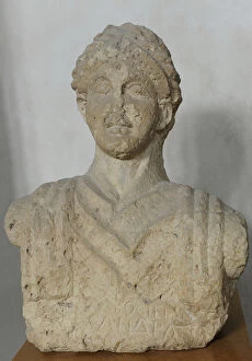 Images Dated 6th January 2014: Funerary bust of a woman. Limestone. From Beth Shean, Israel