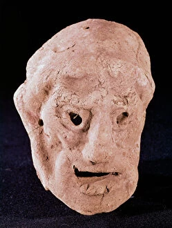 Carthaginian Collection: Funerary mask. Punic style. Spain