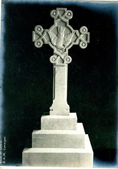 Funerary Collection: Funerary Monument - Celtic Cross with Bird