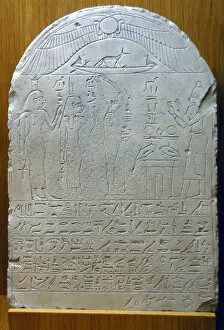 Writting Gallery: Funerary stele with inscription. Egypt