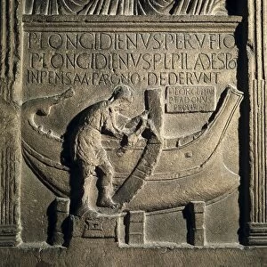 Stele Collection: Funerary stele of Publius Longidienus, boat builder