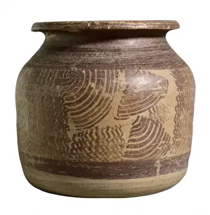 Cerro Prints: Funerary Urn. 5th c. BC. Iberian art. Ceramics
