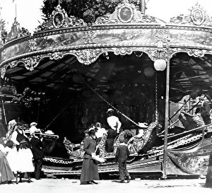 Fairground Prints: Funfair ride, Victorian period