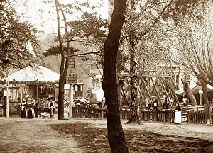 A funfair at the Vale of Health, Hampstead, London