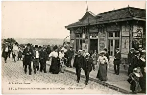 Montmartre Prints: Funicular station, Montmartre, Paris, France