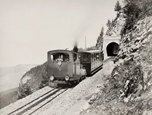 Conveyance Gallery: Funicular steam train, on a railway with tunnel, France