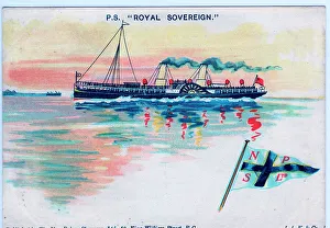 Steaming Prints: Two funnel paddle steamer Royal Sovereign
