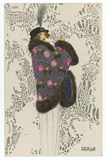 Osprey Prints: Fur-Trimmed Mantle C1913
