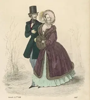 Flounce Prints: Fur Trimmed Pelisse 1838