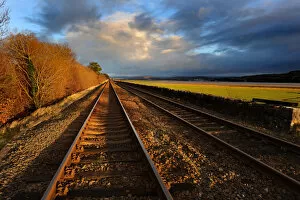 The Furness Line railway near Grange over Sands, Cumbria