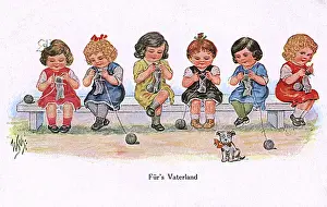 Woollen Prints: Furs Vaterland - German WW1 knitting postcard