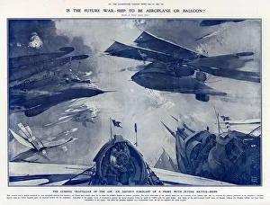 Images Dated 5th July 2018: Is the futre war-ship to be aeroplane or balloon?