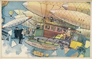 Balloons Gallery: Futuristic air transport, with a traffic policeman