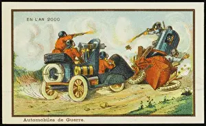 Futuristic armoured cars in action