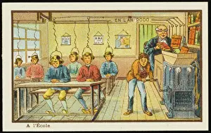 Wires Prints: Futuristic teaching machine in a classroom