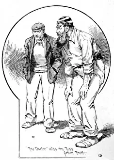 Tossed Prints: G. H. S. Trott and W. G. Grace tossing a coin, Oval Cricket Gro