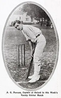 Batsman Prints: A G Pawson - Captain of Oxford University Cricket Team for the 1910 Varisty match against