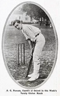 Images Dated 19th February 2021: A G Pawson - Captain of Oxford University Cricket Team for the 1910 Varisty match against