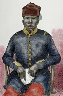 Lesotho Prints: Gabasheane Masupha (1903-1941). Chief of Basotho. Engraving
