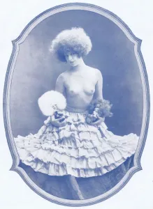 Bergere Prints: Gaby Mansuelle and her two dolls at the Folies Bergere, Pari