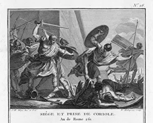 Coriolanus Collection: Gaius Marcius taking Corioli