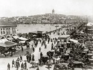 Galata Collection: Galata Bridge, Constantinople, (Istanbul) Turkey, circa 1890