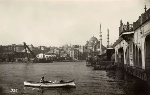 Yeni Prints: Galata Bridge, Istanbul, Turkey - view of Yeni Camii