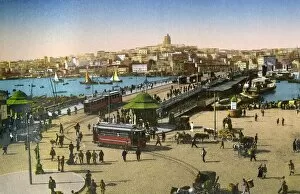 Galata Collection: Galata Bridge - view toward Pera over Golden Horn, Istanbul
