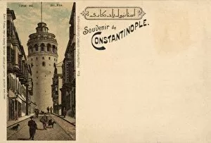 Galata Tower and Buyuk Hendek Avenue, Istanbul, Turkey
