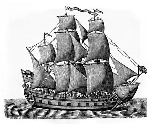 Galleon under full sail