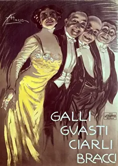 Galli Prints: Galli theatre company, Guasti, Ciarli, Bracci. Poster