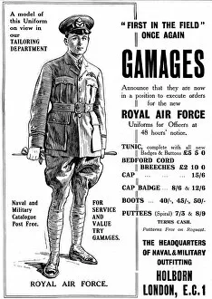 Puttees Collection: Gamages Royal Air Force uniform advertisement