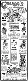 Dreadnought Prints: Gamages Xmas bazaar advertisement, WW1