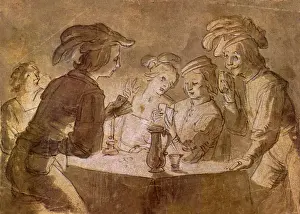 Honthorst Prints: Game of Cards Date: 1646