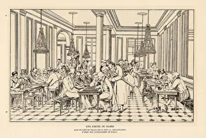 Checkerboard Prints: A game of checkers in Cafe de la Regence, Palais Royal