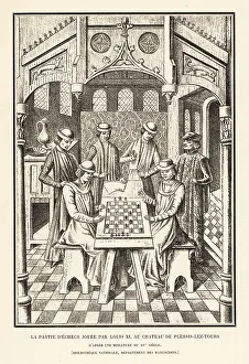 Diversion Prints: A game of chess at the Chateau de Plessis-lez-Tours, 1483