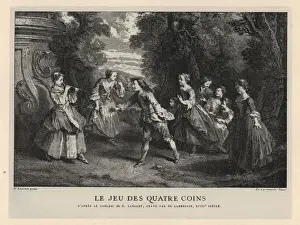 Coins Prints: The game of Four Corners, 18th century