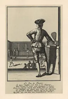 Courtyard Prints: The game of paume (real tennis), 18th century