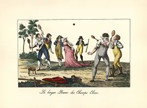 Champs Prints: The game of tennis on the Champs Elysees, 19th century