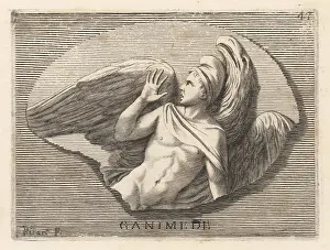 Zeus Prints: Ganymede, divine hero from Troy, kidnapped to be Zeus cupbearer