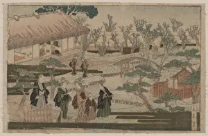 Blossoming Prints: Garden with blossoming plum