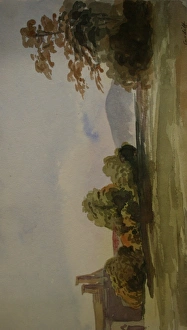 Images Dated 11th February 2011: Garden with mountain in distance, Cardiff, Wales