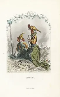 Rosary Prints: Garden nasturtium flower fairy, Tropaeolum majus