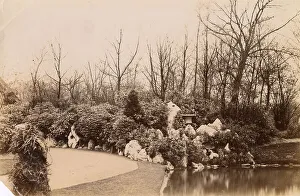 Rockery Prints: Garden with pool and rockery, Cheshire Date: circa 1889