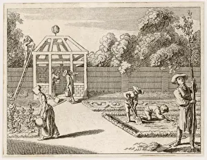 Summer House Prints: Garden Scene 1770