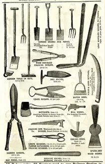 Gardening Collection: Garden Tools, Spades, Forks, Hoes, Shears, Rakes and Knives